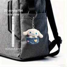 1pc Sanrio Cinnamon Dog 2D Acrylic Keychain | Cute And Practical, Ideal For Holidays And Gifts, With Stainless Steel Chain, Cartoon Theme - Multicolor - View 7