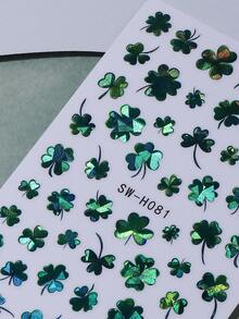 2 miếng dán móng tay hình cỏ ba lá xanh 3D tự dính chủ đề Ngày Thánh Patrick, họa tiết ba chiều, trang trí móng tay nghệ thuật, phụ kiện làm móng DIY mùa xuân. - màu xanh lá - Xem 8