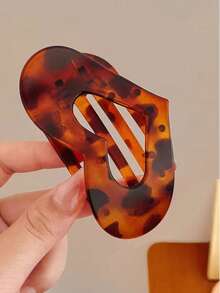 Set de 2/1 pinza para el cabello con estampado de leopardo en forma de corazón, no irritante para el cuero cabelludo, accesorios para el cabello de alta gama para mujeres, con gran esponjosidad, pinzas de disco planas, pinzas para la nuca - Multicolor - Ver 8