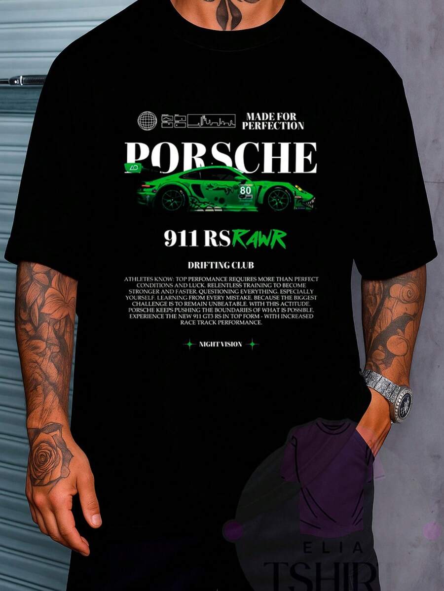 Streetwear T-Shirt Cars Skyline GT3RS Automobiles Vehicles Racing Drift Street Fashion Urban Culture Skaters Unisex Men's Women's 100% Cotton Top Premium Streetwear New Release Immediate Shipping Various Colors!! - 72580-911Rs Rawr - 查看 1