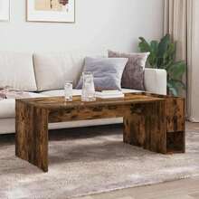 vidaXL Tavolo basso Chêne fumé 101,5 x 50 x 37 cm Bois d'ingénierie - Castano - Visualizzare 4