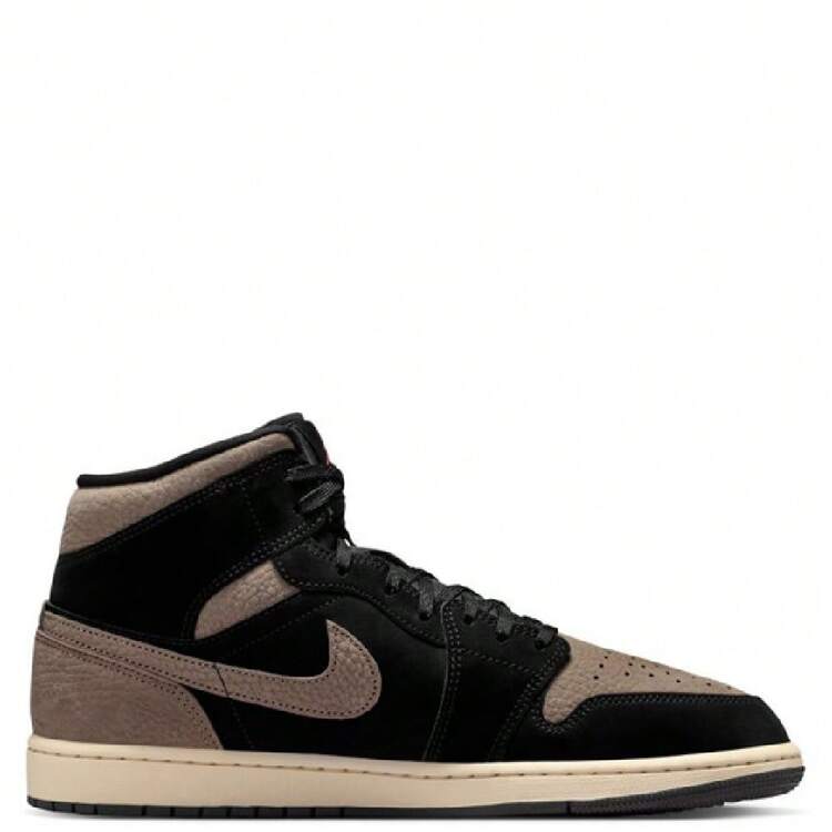 Men's Jordan 1 Mid SE Black/Olive Grey-LT Wild Mango (IB7110 002) - 黑色 - 查看 3