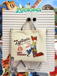 Disney Zootopia Officially Licensed 1 Pc Zootopia-Printed Canvas Tote Bag,Candy Bag Lunch Bag Snack Pack Teenager's Versatile Cartoon Adjustable Shoulder Strap Handheld Shoulder Bag,High-Capacity Handbag, – Perfect For Teens/Young Adults/Zoomers Perfect For Daily/Shopping/ - Multicolor - View 11