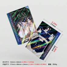 124张激光TWICE小分队MISAMO照片卡、全息照片卡、Lomo卡、贴纸套装、双面卡、盒装收藏卡、书签、主题Lomo卡和贴纸，必备粉丝周边 - 黑色 - 查看 3