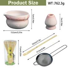 4pcs Matcha Bowl Set, Heart & Butterfly Design, Suitable For Gifting - Love Butterfly Style - View 5