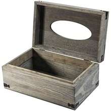 MyGift Funda para caja de pañuelos, hecha de madera en color gris con acabado rústico, tiene tapa con bisagras(Gris) - Multicolor - Ver 8