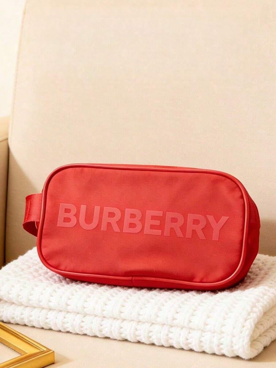 Bright Red BURBERRY Wide Strap Mini Bag, Multifunctional Shoulder Bag For Commuting And Streetwear (Large Capacity Toiletry Bag) - Red - View 1