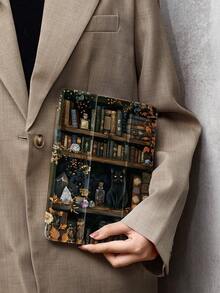 Ayotu Cat And Bookshelf Pattern Tablet Case And Kindle E-Book Case, Compatible With IPad 10th Generation, IPad 11/Air 4th/Air 7th/9.7 Inches, Compatible With Samsung Galaxy Tab A9 Plus, Kindle (11th Generation -2024 Version) (6 Inches) Kindle Paperwhite 12th Gen 2024, It's A Great Holiday Gift With Stylish And Simple Patterns. - Multicolor - View 3