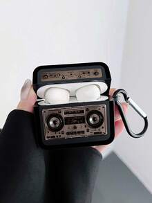 Retro Cassette Tape Bluetooth Headphone Case, WALKMAN Element Headphone Case, Y2K, Black Headphone Case With 1 Headphone Case Carabiner, Compatible With Headphone Case, Compatible With Airpod Case, Compatible With AirPods Pro (2nd Generation), Compatible With AirPods 3, Compatible With AirPods Pro, Compatible With AirPod1/2, Compatible With AirPods 4, Compatible With AirPods Pro3 - Black - View 13