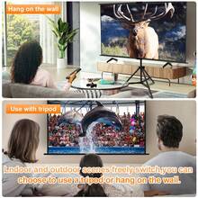 YJMOYE 80-Inch Projection Screen With Stand, 16:9 Portable 4K HD PVC Projection Screen, Tripod Projection Screen With Carrying Bag, Suitable For Indoor And Outdoor Movie Nights, Wrinkle-Free - White - View 5
