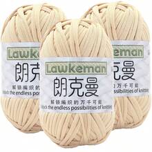 Lawkeman 3 peças/300g Fio de Camiseta de Poliéster de Alta Qualidade, Fio de Crochê e Tricô, Fio Grosso de Poliéster Macio e Elástico, 30m/100g por Rolo - Ideal para Projetos DIY, Chinelos, Cestas, Tiras de Tecido, Sacolas Artesanais Tecidas à Mão, Brinquedos, Sapatos, Tapetes, Cestas de Armazenamento - Multicolorido - Visão 12