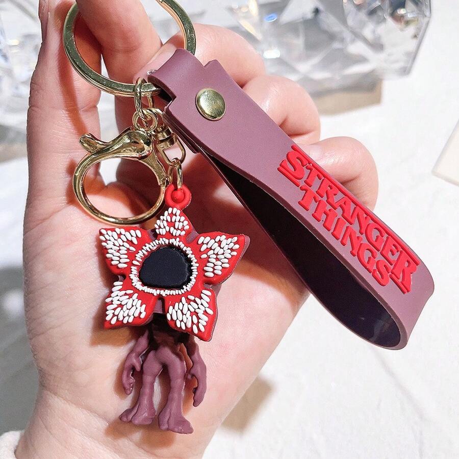 1pc Movie-Themed Keychain, Demogorgon Eleven Dustin Eddie Munson Action Figure Pendant - Multicolor - View 1