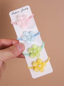 30pcs Girls Multicolor Fruit, Animal, Rainbow, Star Hair Scrunchies, Elastic Hair Ties For Ponytail, Bun, Everyday Use And Back To School - Multicolor - View 4