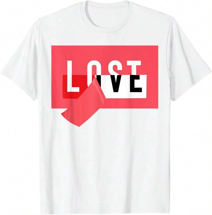 Camiseta gráfica de estilo de moda "Amor perdido", camiseta de amor para el Día de San Valentín - Blanco - Ver 1