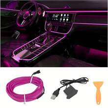 USB Flexible Neon LED Car Interior Light Strip - RGB Car Interior Light Strip, Durable Car Lighting Accessories, Car Interior Decorations