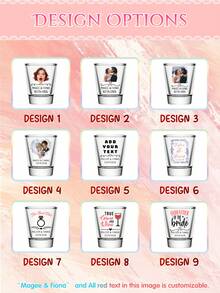 1pc/12pcs Personalized Wedding Shot Glass,2oz Glass Material,Custom Photo & Name | Suitable For Bridesmaid Gift,Valentine's Day,Wedding Decor,Birthday Parties,18th Birthday Gifts,Unique Birthday Gift, Photo Keepsake, Fun Birthday Gift,Shot Glass With Face,Shot Glass With Picture, Custom Birthday Shot Glasses, Personalised Gifts And For Groomsmen Gifts - Round Cup - View 5