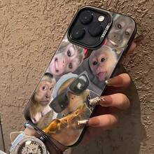 Fierce Animals 1pc Monkey Pattern Design TPU Soft Edge Phone Protective Case Compatible With IPhone 13/15/14/13/12/11/16/17 - Multicolor - View 4