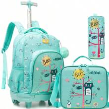3件套女孩拉杆背包，带午餐盒和铅笔盒，适合小学生出行返校。 - 女童拉桿包 - 查看 15