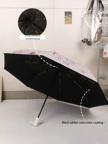1 chiếc ô nhỏ gọn in hình bướm, ô che nắng gấp gọn chống tia UV dành cho nữ. - Như đã trình bày - Xem 5