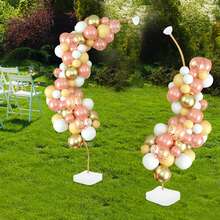 RibasuBB Upgraded Balloon Arch Stand Kit In Gold, Includes 1.5m & 2.5m Bendable Frames With Complete Accessories For Event Decor - A - View 5