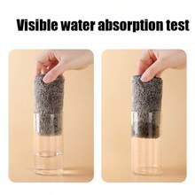 1/5/10pcs Bamboo Charcoal Fiber Kitchen Cleaning Cloths, Dish Rags, Absorbent Thickened Dishcloths, Household Cleaning Supplies - Black and White - View 6