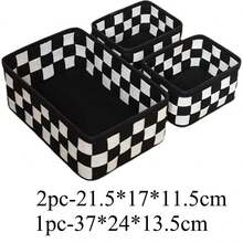 Giỏ đựng đồ đan lát kẻ caro đen trắng cổ điển, hộp đựng đồ đa năng không nắp đậy - Có thể dùng để đựng đồ trên bàn làm việc và trong phòng ngủ, sắp xếp tủ quần áo, làm giỏ đựng đồ trên kệ, giải pháp lưu trữ bằng nỉ, giải pháp lưu trữ gia đình đa năng hoàn toàn mới, hộp đựng đồ bằng nỉ dung tích lớn để đựng quần áo, đồ chơi, sách và các vật dụng linh tinh, cần thiết cho mùa tựu trường, cũng thích hợp để đựng mỹ phẩm, đồ ăn nhẹ, quần áo, tất và đồ chơi. - Lưới đen trắng - Xem 14