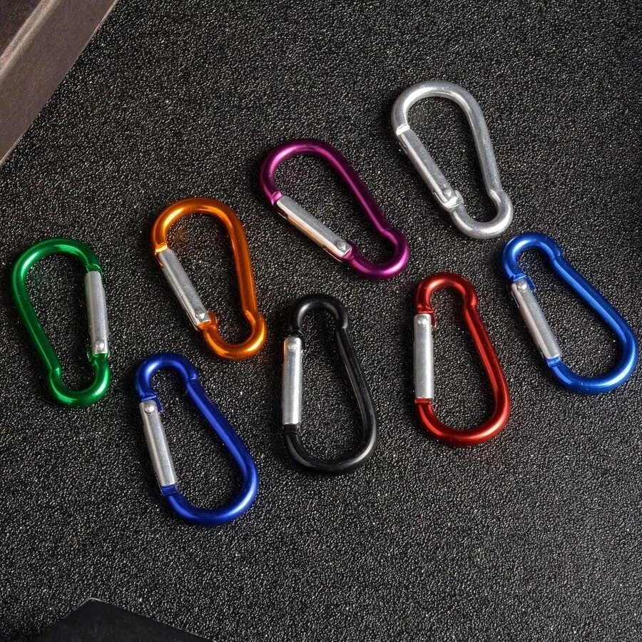 Camping Carabiner, Hanging Carabiner, Box Carabiner, Spring Hook, Climbing Water Bottle Carabiner, LED Light Cariner, Aluminum Alloy Carabiner, The Best Gift For Outdoor Enthusiasts - 黑色 - 查看 1
