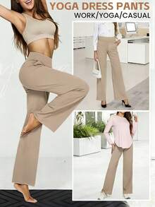 AOTILIUS 3 Pack Women's Wide Leg Pants With Pockets High Waist Loose Sweatpants Casual Lounge Yoga Workout Palazzo Everyday,Casual Sweatpants, Warm Butterfly Print Straight-Leg Pants, All-Season Design - 3件 - 查看 5