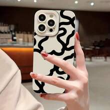 Wave Ripples Creative Fashion Black Line Pattern Phone Case Compatible With IPhone 17 16 15 14 13 12 11 Pro Max 16e XS XR X 8 7 Plus 12 13 Mini SE2 SE3, Shockproof Protective Cover - Multicolor - View 8