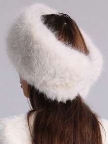 1pc Women's Autumn/Winter Faux Fur Thickened Furry Headband Earmuffs Headwrap Brimless Hat, Warm And Suitable For Daily Use - Multicolor - View 5