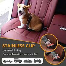 Cinturón de  para Perros, 2 Correa Mascotas para Auto, Correa de Coche Ajustable para Mascotas (Negro) - Negro, 90cm, 2 piezas - Ver 4