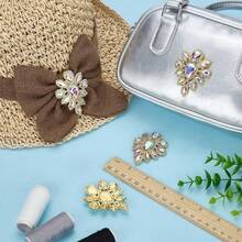 1 styck / 2 styck / 5 styck – 45*59 mm sydd gyllene kristall AB-glas strass-applikation med platt botten och kloinfattning, lämplig för bröllopsklänningar, skor och hantverk.