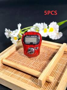New Wooden Grain Ring-Shaped Electronic Digital Counter, Portable Compact Delicate Lightweight Minimalist 0-99999 Display, Suitable For Recitation, Mantra Chanting, Daily Counting Dedicated Tool