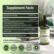 Liquid Chlorophyll Supplement (4-Month Supply) – Internal Deodorant, Detox & Liver Cleanse - 1 chai - Xem 6