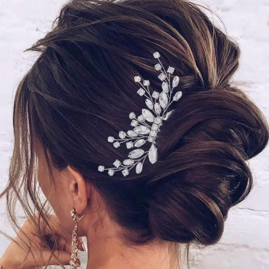 1pc Bridal Alloy Rhinestone Hair Comb, Suitable For Wedding, Party, Gathering