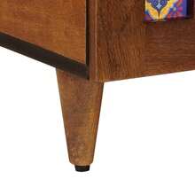 vidaXL Tavolo basso Marron 100 x 54 x 40 cm Bois de mangue massiccio - Castano - Visualizzare 8