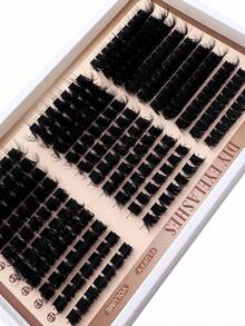 160D+200D+300D/100D+120D+160D/60D+80D+100D Lash Individuals 300pcs/240pcs/170pcs Russian Lash Extensions Kit 3D Volume Eyelash Clusters D-Curly Lash Clusters Kit 10-18MM DIY Eyelash Extensions, Individual Lash Clusters, Multi-Type Natural Look, Reusable Individual Segmented False Eyelashes Wispy&Ultra Soft DIY Eyelash Extension At Home Lash Clusters, Eyelash Clusters, Individual Eyelashes, Lashes, Fake Lashes - D - 查看 7