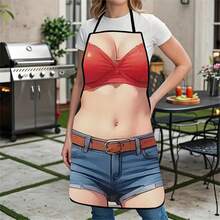 1PC Funny Muscle And Good Body Apron - Roman Style Muscle Men And Street Ladies Printed Kitchen Cooking Apron Suitable For Kitchen Baking, Barbecue, Creative Gift - Multicolor - View 8
