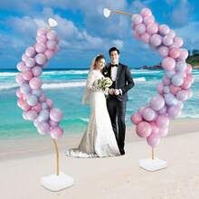 RibasuBB Upgraded Balloon Arch Stand Kit In Gold, Includes 1.5m & 2.5m Bendable Frames With Complete Accessories For Event Decor - A - View 9