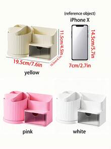 1pc Rotating Drawer Organizer Box, Compartment Storage Box, Rotating Compartment Storage Box, Cosmetic Display Rack, Makeup Storage & Display Tray, Desktop Storage & Display Box, Cosmetic Storage Box, Makeup Storage Case, Jewelry Tray, Storage, Organized, Organizer, Vanity Perfume Storage Box, Makeup Brush Holder, Makeup Brush Storage Rack, Room Organization Storage - Multicolor - View 3