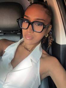 1 Pair Women's Leopard Print Bohemian Style PC (Polycarbonate) Square Oversized Transparent Glasses, Suitable For All Seasons, Everyday Wear, Transparent Glasses Accessory, Women's Exclusive - 黑色 - 查看 4