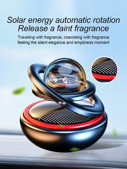 Ambientador de coche con aromaterapia con energía solar, diseño de doble bucle interstelar, purifica el aire interior del automóvil, fragancia de larga duración, múltiples opciones de color y aroma, adecuado para decoración interior de automóviles, oficinas y escenas interiores