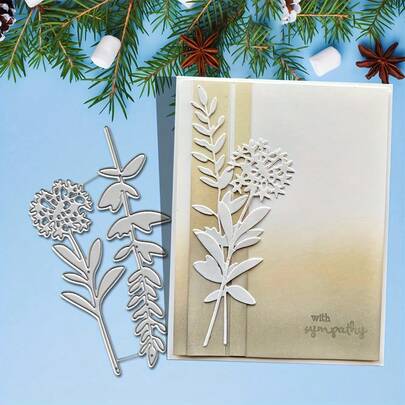 1pc Flower Metal Cutting Die | Scrapbooking Embossing Mold, Valentine's Day Card Making Template, Suitable For Album Card, Handmade Card Craft Tool