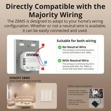 SONOFF Matter Smart Light Switch, Neutral Wire Required, Compatible With Alexa, 2.4GHz WiFi 2 Gang Mechanical Switch M5-1C-86W - White - View 4