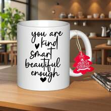 1pc This Is A And An 11 Ounce Capacity Ceramic Coffee Mug Coffee Cup For Roommate Thanksgiving Gift Unique Gift Special Occasion Holiday Gift Practical Birthday Gift For Home For Kitchen For Living Room For Garden,  Kitchen Essentials, Festive Design - Orange - View 1