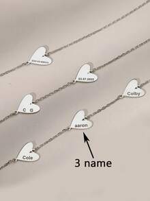 1PC [Customized] Personalized Love Name Bracelet, Stainless Steel Bracelet, Customizable 1-3 Names, Women's Bracelet, Jewelry Women, Family Bracelet, Customized Gift, Suitable For Gifting And Daily Wear, Valentine's Day, Eid Al-Fitr, Mother's Day, Back-To-School Season Gifts, Personalized Bracelet - Multicolor 2 - View 14