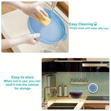 2025 New Microwave Food Splash Guard & Base Mat - 10.5" Foldable Ventilated Cover With Anti-Scalding & Thickening Design, Durable Plastic & Silicone For Kitchen & Dining Room Safety - Màu xanh nhạt - Xem 8