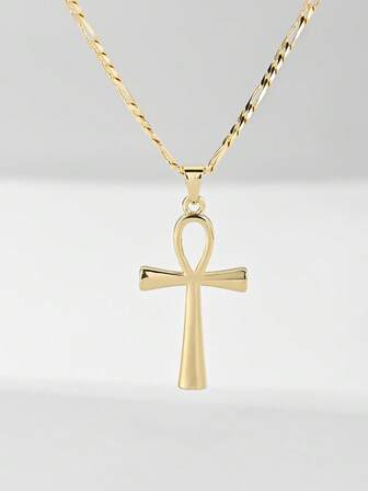 1件经典欧美风格铜镶嵌锆石卡通十字架吊坠项链，限量版“守护之光”，适合作为圣诞节/感恩节/万圣节/母亲节/情人节礼物送给情侣/朋友/信徒，也适合天主教初领圣体、日常佩戴和祈祷。