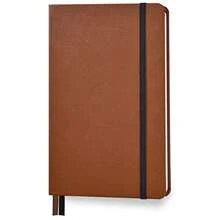 Minimalism Art Premium Hard Cover Notebook Journal Small Size Classic 5" x 8.3" 122 Numbered Pages Gusseted Pocket Ribbon Bookmark Extra Thick Ink-Proof Paper 120gsm Wide Ruled Brown - Marrón - Ver 2