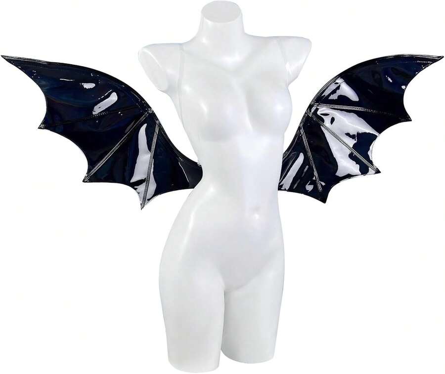 Halloween Costume Wings - Bat & Devil Style Accessory - Bat Black - View 1